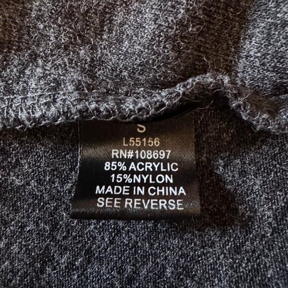 Modcloth Cowl Neck Asymmetric Side Zip Charcoal Grey Cardigan Knit - Picture 5 of 6